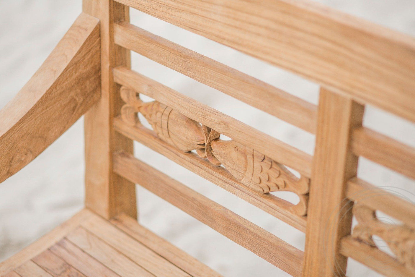Teak garden bench 4-seater FISH