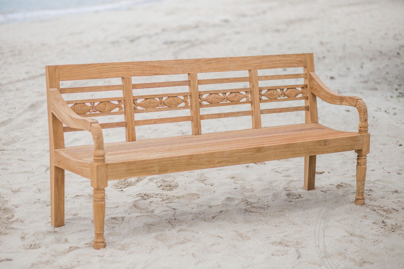 Teak garden bench 4-seater FISH