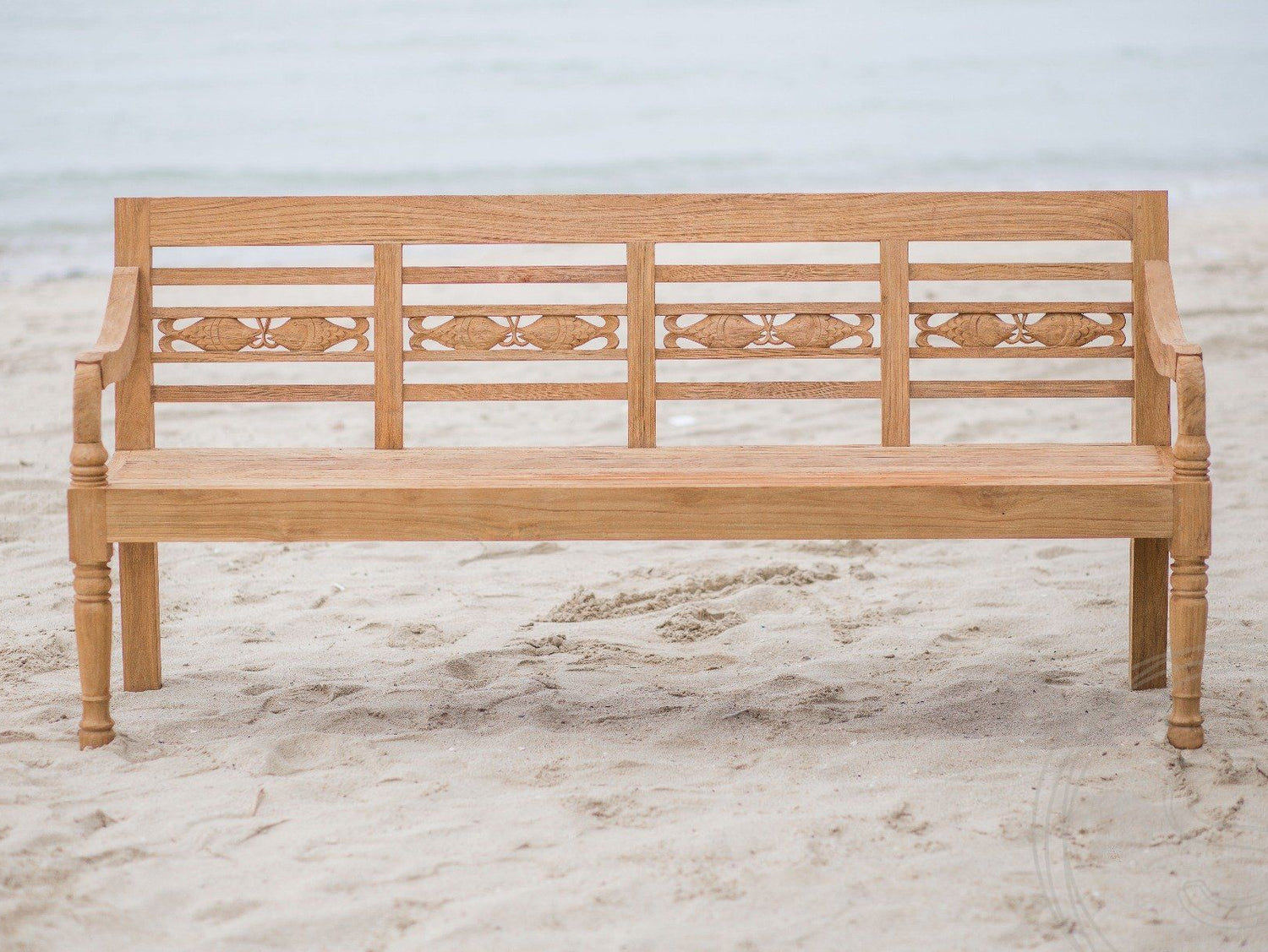Teak garden bench 4-seater FISH