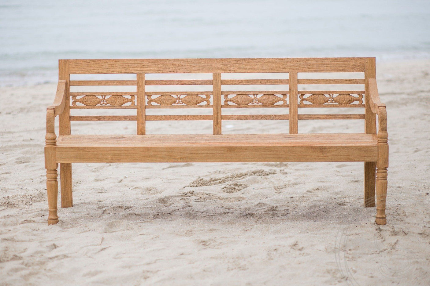 Teak garden bench 4-seater FISH