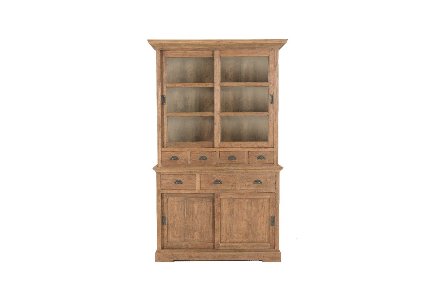 Teak vitrinekast 130cm oud hout - Souren Meubels