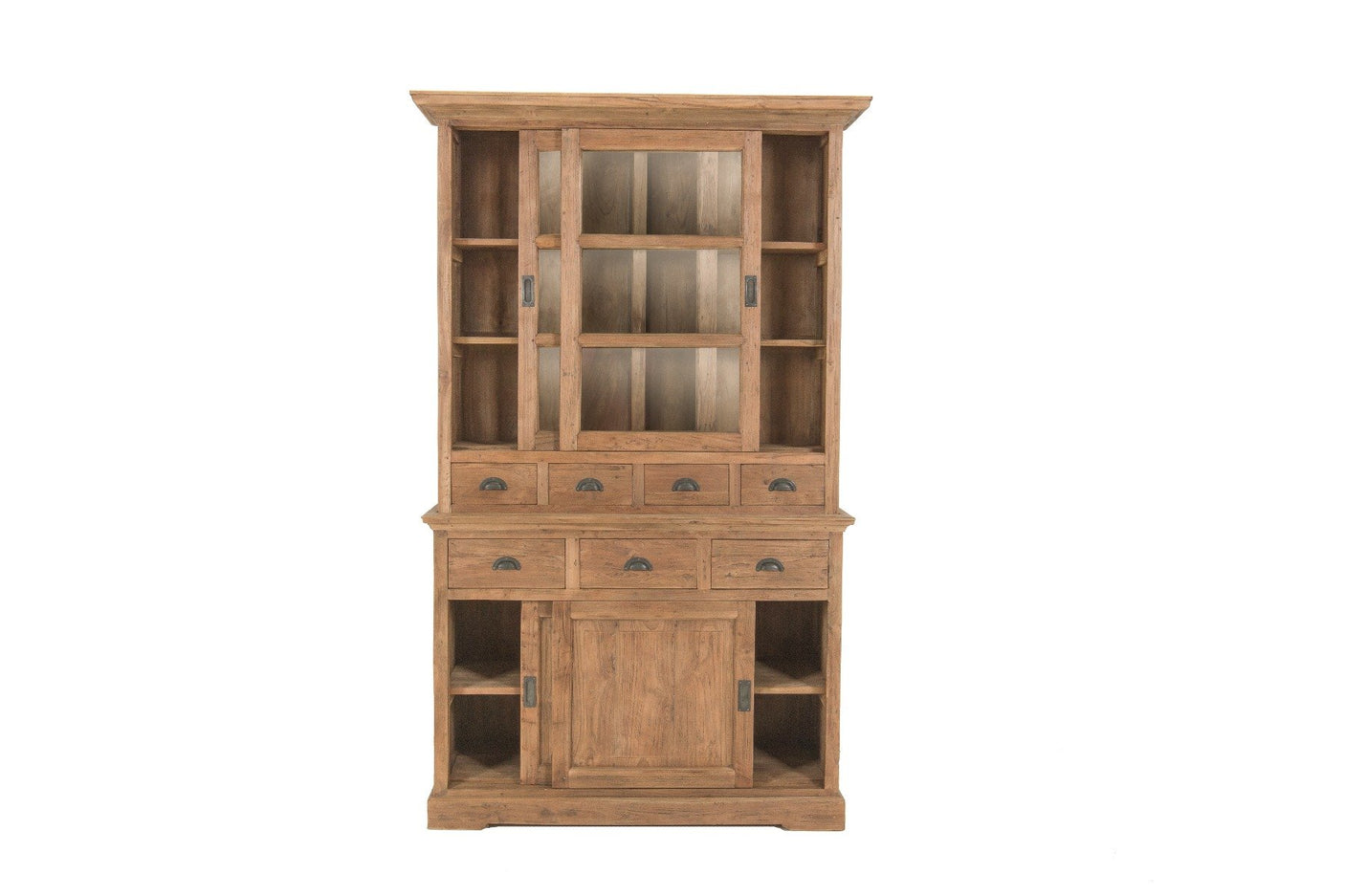 Teak vitrinekast 130cm oud hout - Souren Meubels