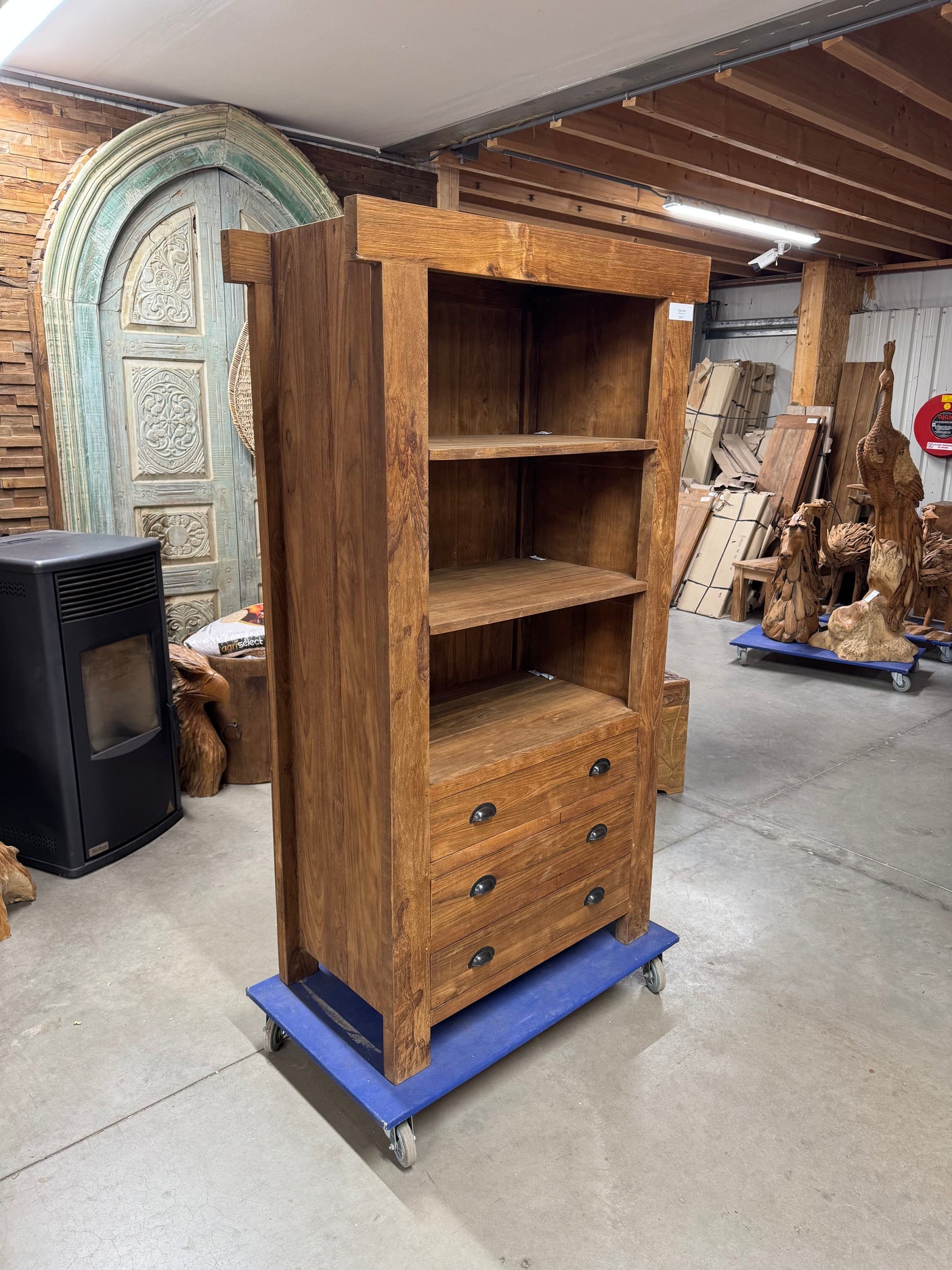 Teak cabinet with shelves 180 × 90 × 50 cm