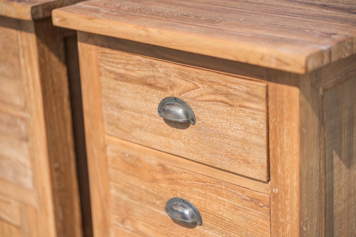 Teak cabinet with drawers and door 50x45x120 cm