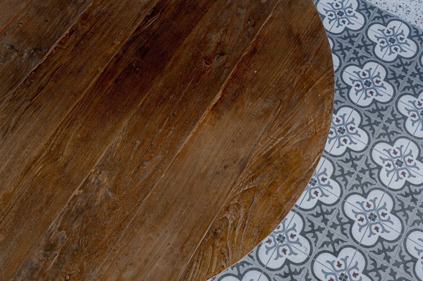 Round Teak Dining Table Anteak – Made from Reclaimed Teak Planks