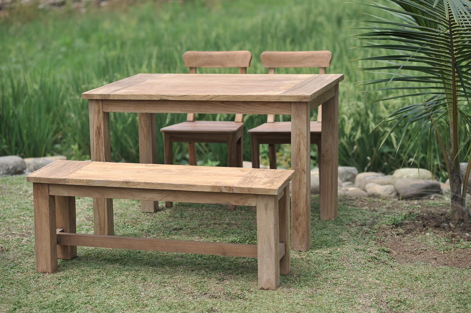 Teak garden bench 120cm