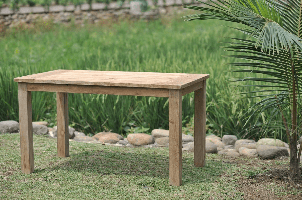 Teak garden table 160x90cm + 4 beaufort chairs + bench