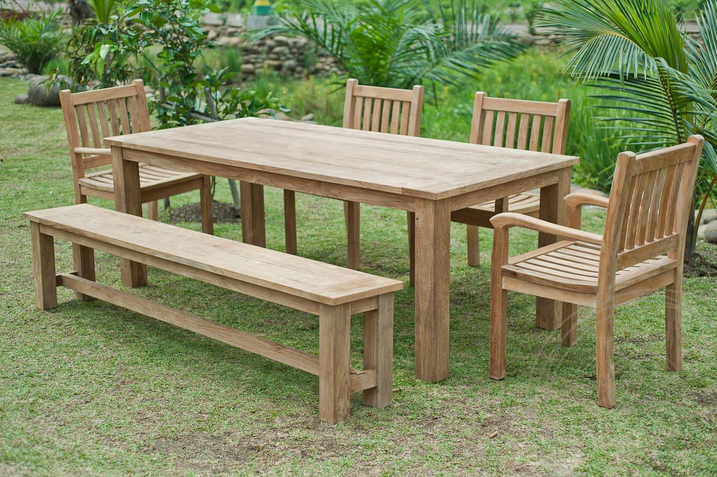 Teak garden bench 220cm