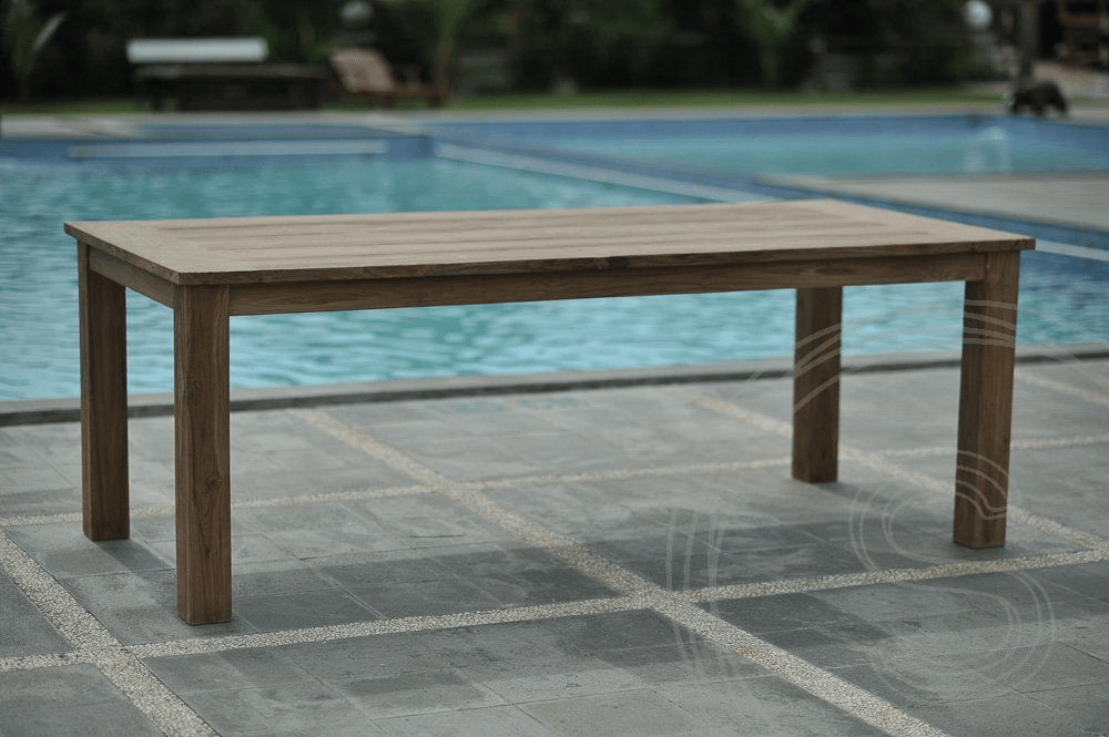 Teak garden table 220x100cm + 6 Beaufort chairs