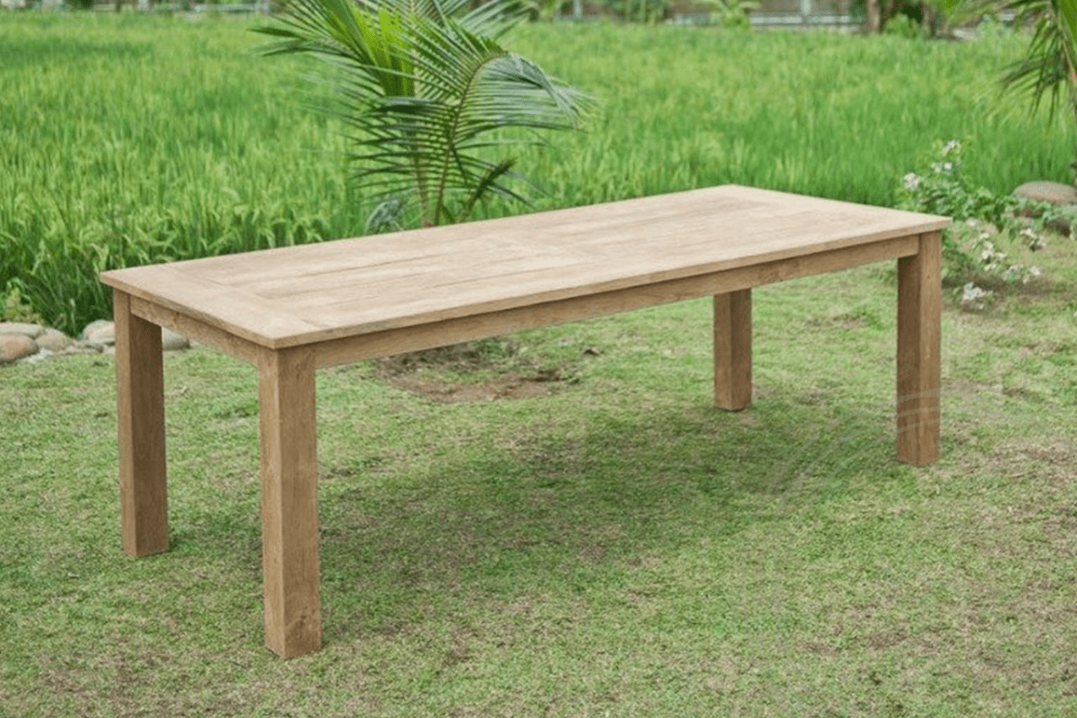 Teak garden table 240x100cm + 8 beaufort chairs