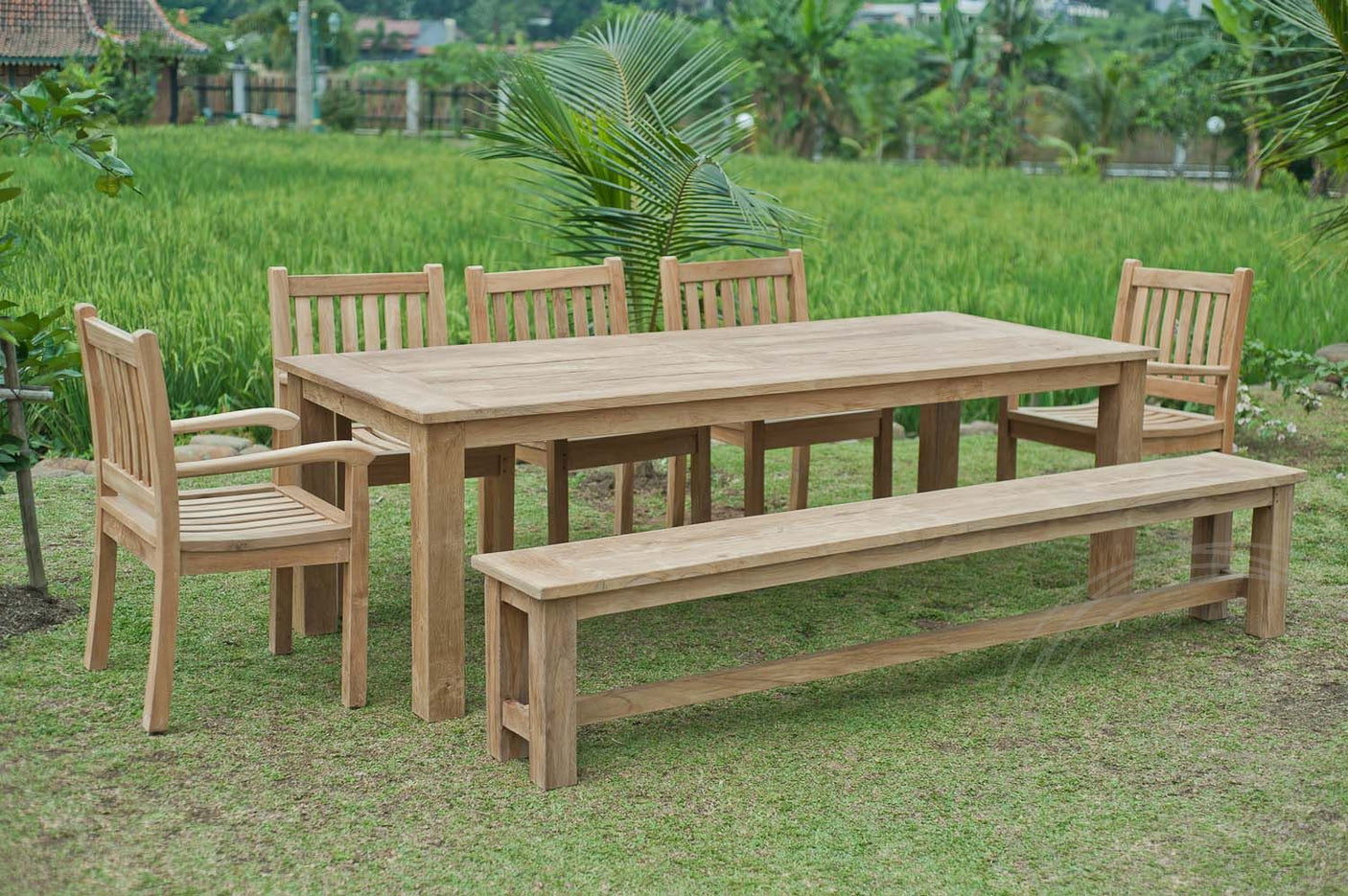 Teak garden bench 240cm