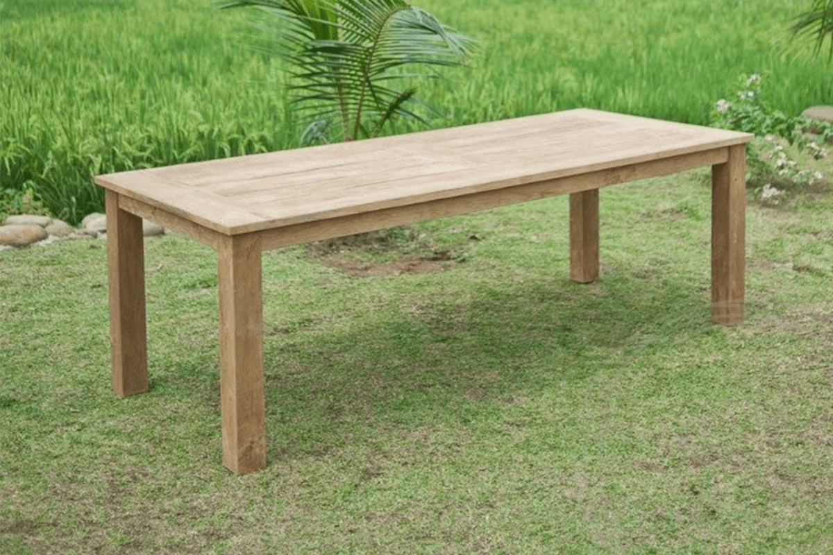 Teak garden table 240x100cm + 8 chairs Java