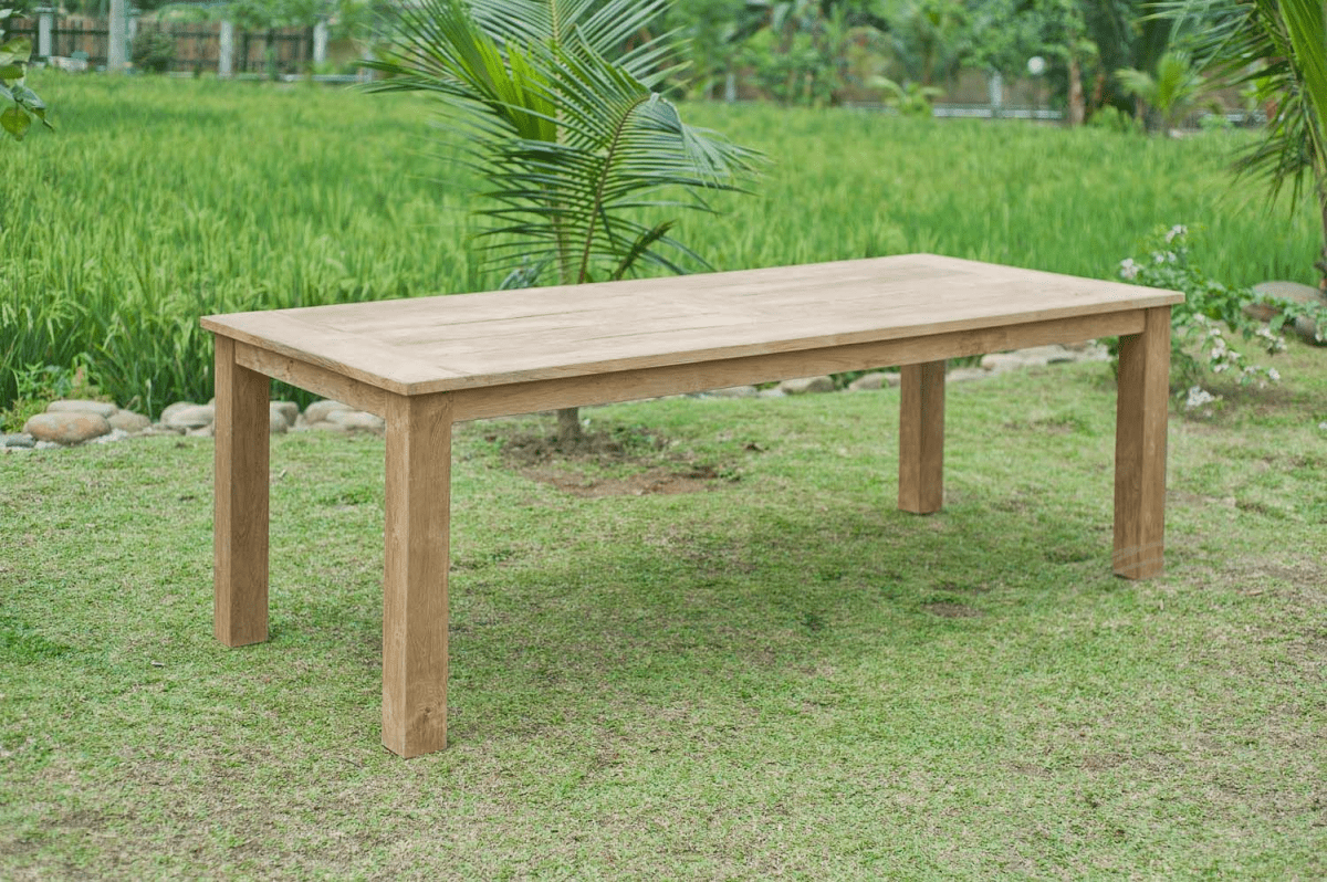 Teak garden table 240x100cm + 8 chairs Java