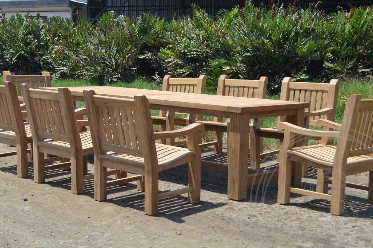 Teak garden table 300x100 mammoth
