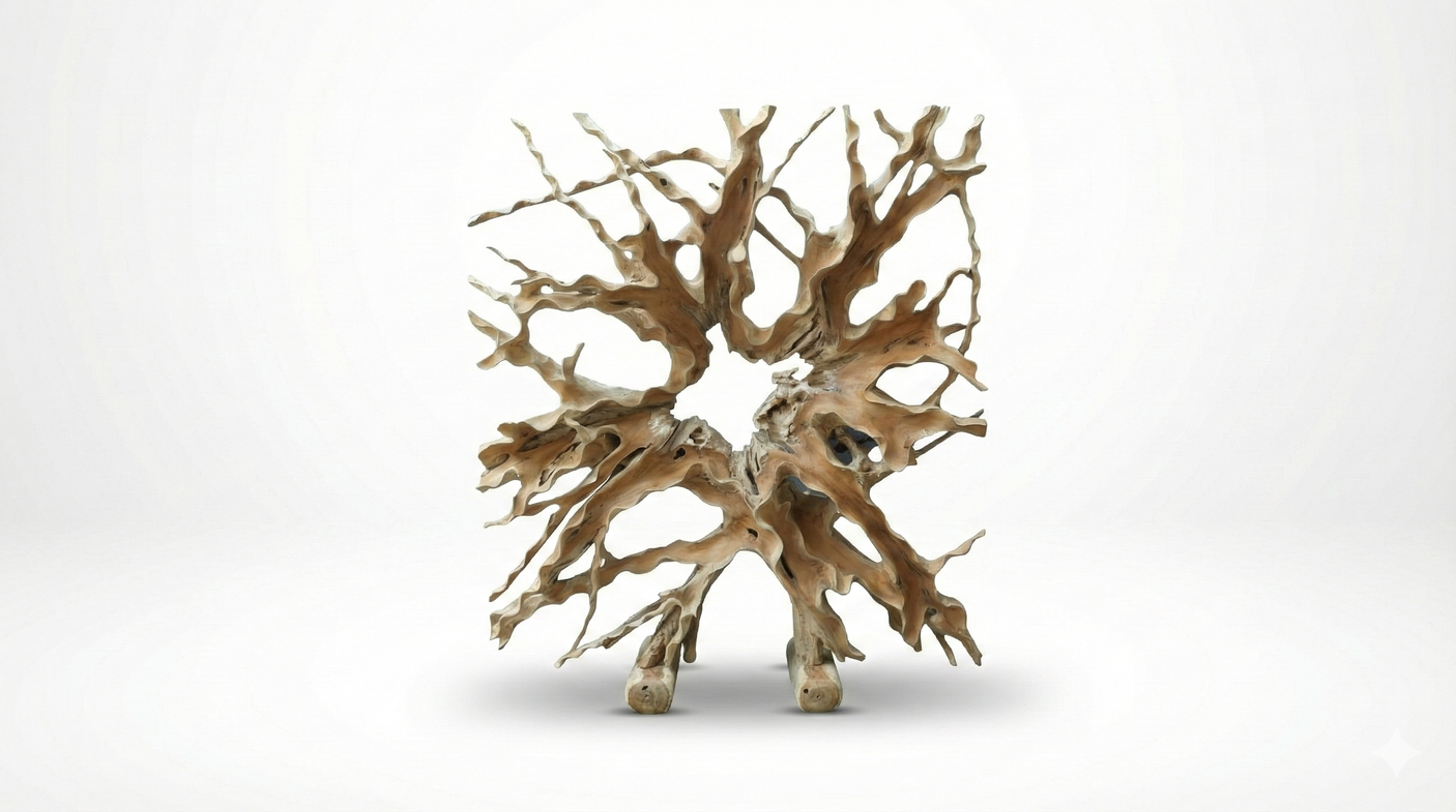 Teak Root Room Divider 180×200 cm – One-of-a-kind Natural Design
