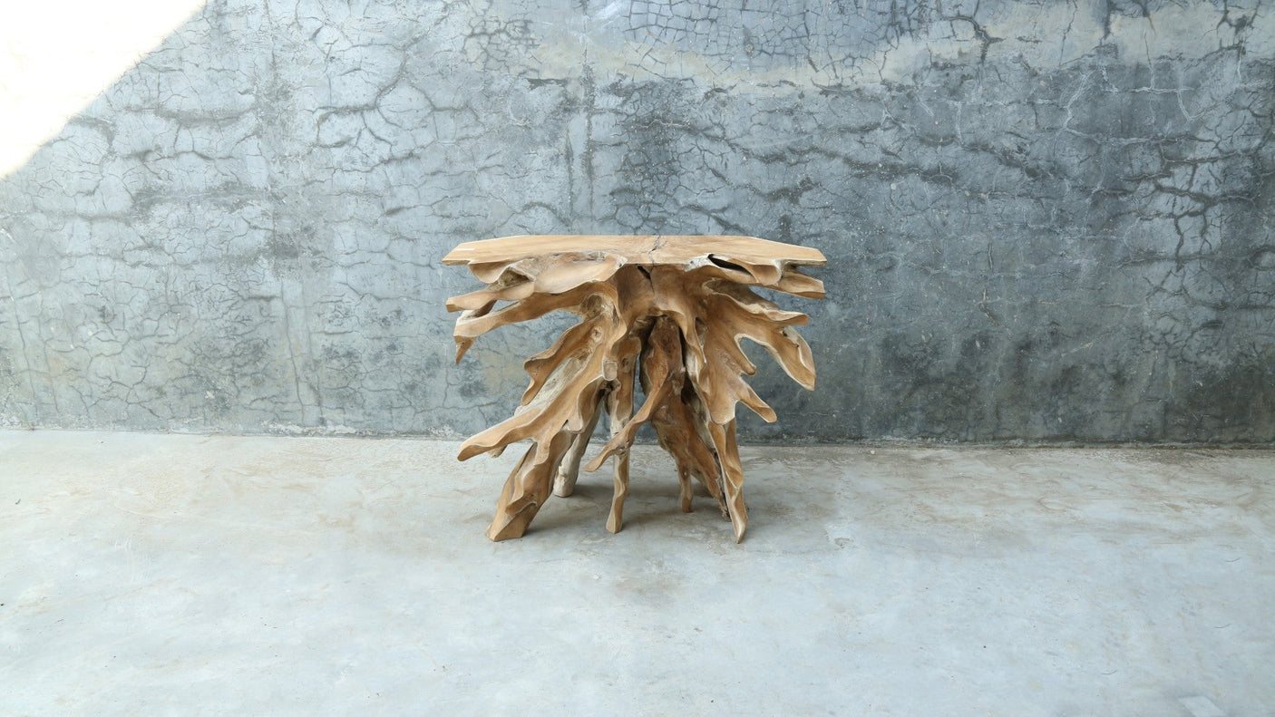 Teak Root Console Table – Sculptural Natural Wood Design
