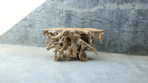 Teak Root Console Table – Sculptural Natural Wood Design