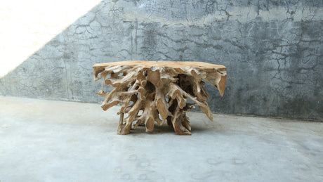 Teak Root Console Table – Sculptural Natural Wood Design