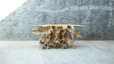 Teak Root Console Table – Sculptural Natural Wood Design