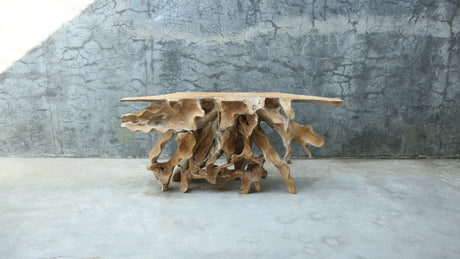 Teak Root Console Table – Sculptural Natural Wood Design