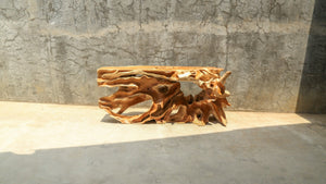 Teak Root Console Table – Sculptural Natural Wood Design