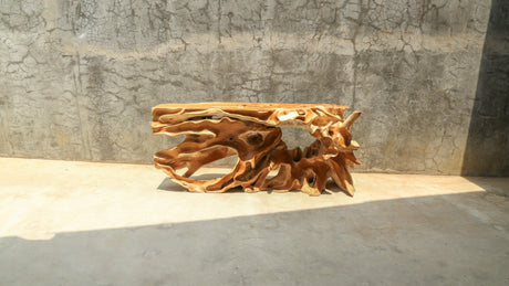 Teak Root Console Table – Sculptural Natural Wood Design