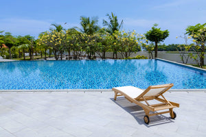 Teak Batyline Sun Lounger White – Solid Teak Outdoor Lounger