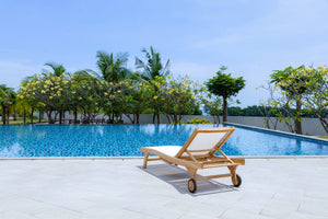 Teak Batyline Sun Lounger White – Solid Teak Outdoor Lounger