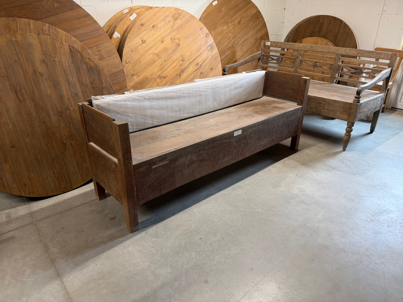 Antique teak bench - 200x56x75cm