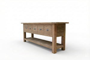 Rustic Teak Sideboard with Drawers – Reclaimed Solid Wood 200 / 250 cm