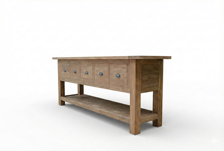 Rustic Teak Sideboard with Drawers – Reclaimed Solid Wood 200 / 250 cm