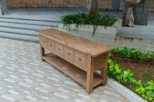 Rustic Teak Sideboard with Drawers – Reclaimed Solid Wood 200 / 250 cm