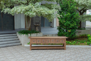 Rustic Teak Sideboard with Drawers – Reclaimed Solid Wood 200 / 250 cm