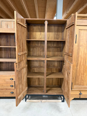 Teak cabinet carving - 100x40x220cm