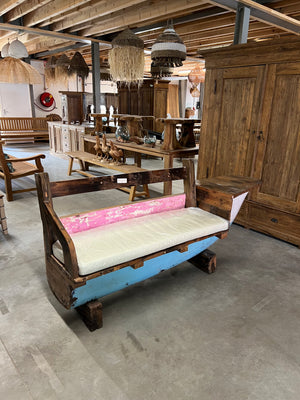 Boat bench with cushion 212x55x100cm