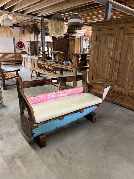 Boat bench with cushion 212x55x100cm