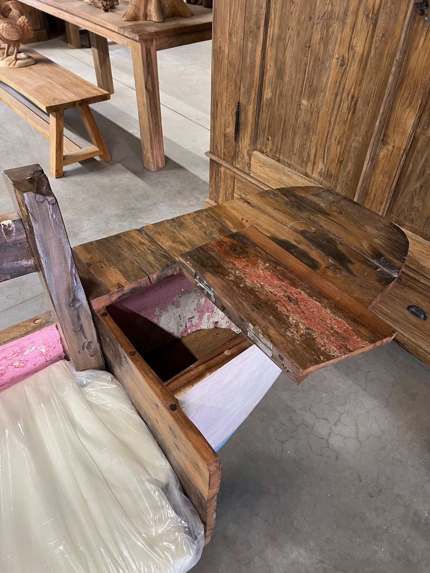 Boat bench with cushion 212x55x100cm