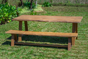 Teak garden table Java 220 x 100 + teak garden bench Java 220
