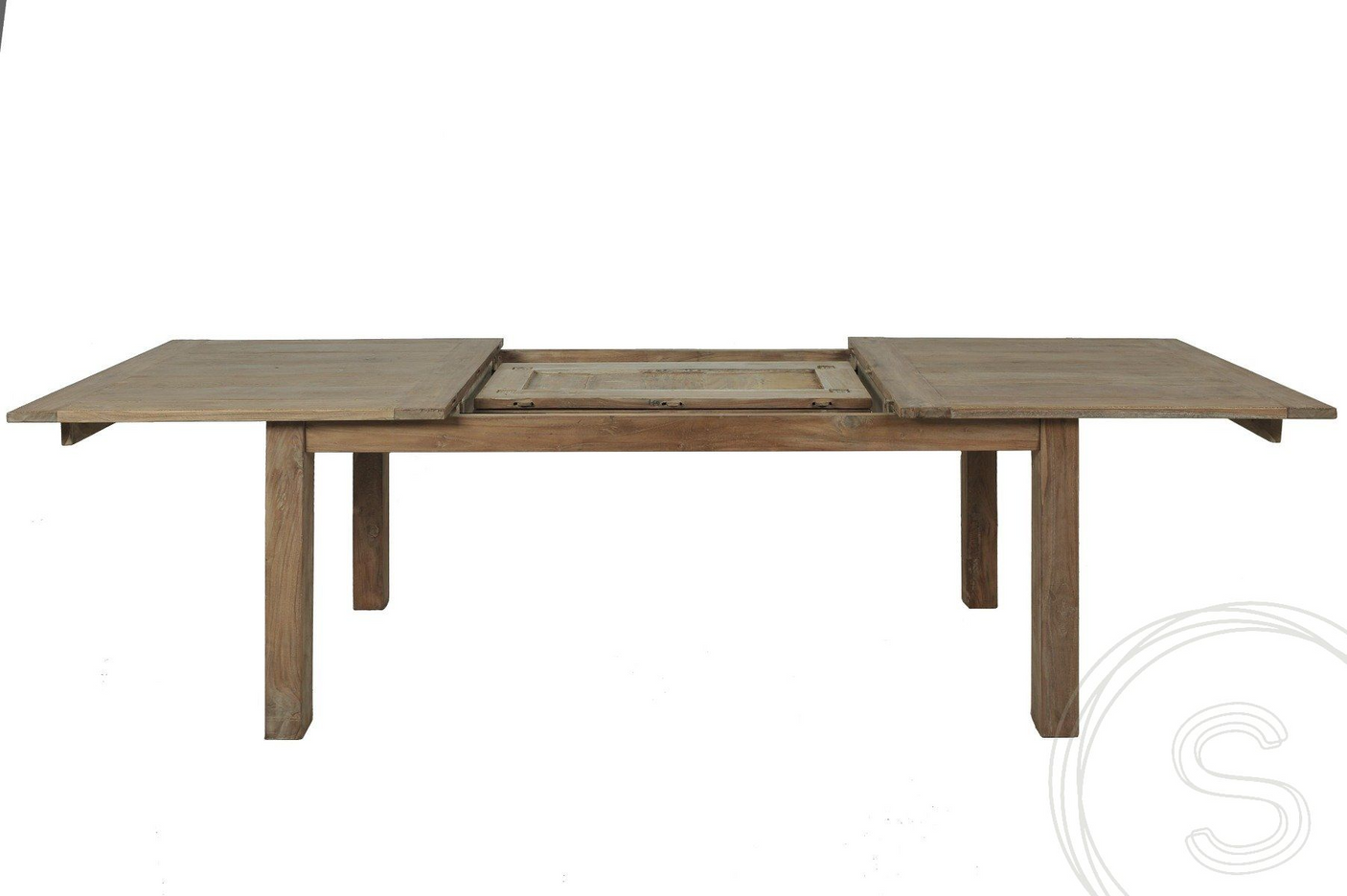 Teak table extendable 200-250-300x100 + 12 chairs

