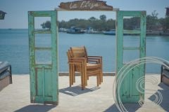 Teak garden table 200 x 90 + 6 garden chairs stacking