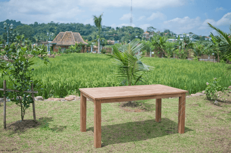 Teak garden table 180x90cm + 4 beaufort chairs + bench