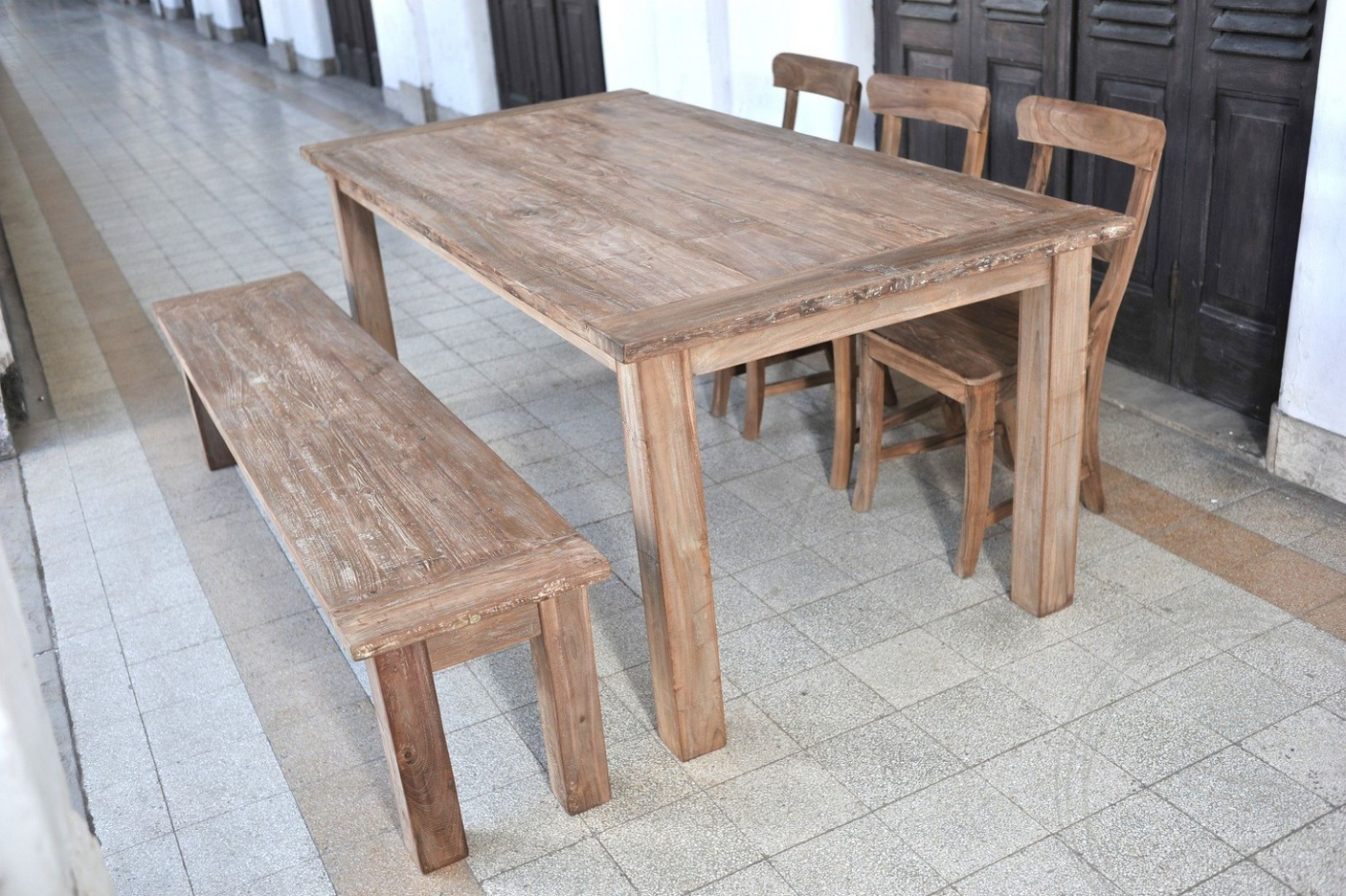 Teak bench 100cm rustic