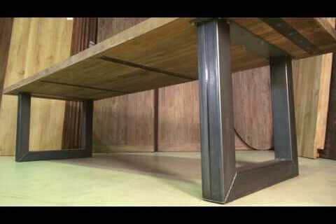 Teak refectory table 300x100 steel frame