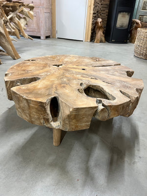 Teak root coffee table 90cm diameter - 90x90x38cm