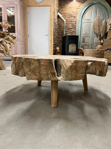 Teak root coffee table 90cm diameter - 90x90x38cm