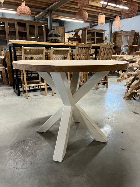 Round teak table 100cm diameter - 100x100x77cm