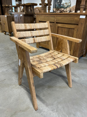 Teak A-frame chair with armrests - 60x60x77cm