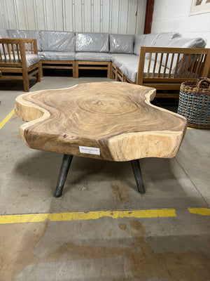 Coffee table iron base 123cm diameter - 123x123x41cm