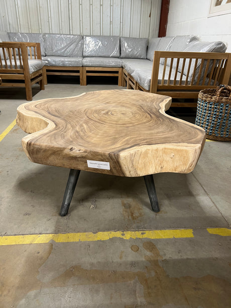 Coffee table iron base 123cm diameter - 123x123x41cm