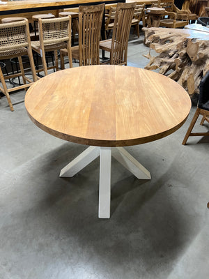 Round teak table 100cm diameter - 100x100x77cm